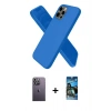 MARSİLYAN™- iPhone 12 Pro Max Kılıf Kozmos Yansıma Özel Seri - Siyah 34D Izgaralı Cam + Neon Fosforlu Kamera Lens - BZ