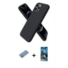 MARSİLYAN™- iPhone 12 Pro Max Kılıf Kozmos Yansıma Özel Seri - Siyah 34D Izgaralı Cam + Shine Kamera Lens Koruma Cam - GS