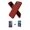 MARSİLYAN™- iPhone 12 Pro Max Kılıf Kozmos Yansıma Özel Seri - Siyah 34D Izgaralı Cam + Mavi Neon Fosforlu Kamera Lens