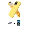MARSİLYAN™- iPhone 12 Pro Max Kılıf Kozmos Yansıma Özel Seri - Siyah 34D Izgaralı Cam + Renkli Kamera Lens Koruma Cam - TU
