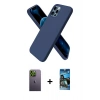 MARSİLYAN™- iPhone 12 Pro Max Kılıf Kozmos Yansıma Özel Seri - Siyah 34D Izgaralı Cam + Neon Fosforlu Kamera Lens - YL