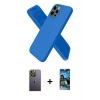 MARSİLYAN™- iPhone 12 Pro Max Kılıf Kozmos Yansıma Özel Seri - Siyah 34D Izgaralı Cam + Neon Fosforlu Kamera Lens - YL