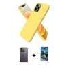 MARSİLYAN™- iPhone 12 Pro Max Kılıf Kozmos Yansıma Özel Seri - Siyah 34D Izgaralı Cam + Neon Fosforlu Kamera Lens - YL