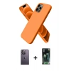 MARSİLYAN™- iPhone 12 Pro Max Kılıf Kozmos Yansıma Özel Seri - Siyah 360 Mat Full Body Arka Koruyucu + Neon Fosforlu Kamera Lens - BZ