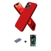 MARSİLYAN™- iPhone 12 Pro Max Kılıf Kozmos Yansıma Özel Seri - Siyah 360 Mat Full Body Arka Koruyucu + Mavi Renkli Kamera Lens Koruma Cam