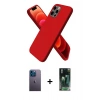 MARSİLYAN™- iPhone 12 Pro Max Kılıf Kozmos Yansıma Özel Seri - Siyah 360 Mat Full Body Arka Koruyucu + Neon Fosforlu Kamera Lens - MI