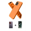 MARSİLYAN™- iPhone 12 Pro Max Kılıf Kozmos Yansıma Özel Seri - Siyah 360 Mat Full Body Arka Koruyucu + Neon Fosforlu Kamera Lens - TU
