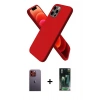 MARSİLYAN™- iPhone 12 Pro Max Kılıf Kozmos Yansıma Özel Seri - Siyah 360 Mat Full Body Arka Koruyucu + Neon Fosforlu Kamera Lens - TU