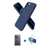 MARSİLYAN™- iPhone 12 Pro Max Kılıf Kozmos Yansıma Özel Seri - Siyah 3D Antistatik Cam Ekran Koruyucu + Neon Fosforlu Kamera Lens - YL