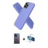 MARSİLYAN™- iPhone 12 Pro Max Kılıf Kozmos Yansıma Özel Seri - Siyah 3D Antistatik Cam Ekran Koruyucu + Neon Fosforlu Kamera Lens - MI