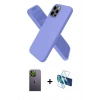 MARSİLYAN™- iPhone 12 Pro Max Kılıf Kozmos Yansıma Özel Seri - Siyah 3D Antistatik Cam Ekran Koruyucu + Neon Fosforlu Kamera Lens - YL