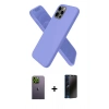 MARSİLYAN™- iPhone 12 Pro Max Kılıf Kozmos Yansıma Özel Seri - Siyah 3D Antistatik Hayalet Cam Ekran Koruyucu + Neon Fosforlu Kamera Lens - YL