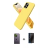 MARSİLYAN™- iPhone 12 Pro Max Kılıf Kozmos Yansıma Özel Seri - Siyah 3D Antistatik Hayalet Cam Ekran Koruyucu + Neon Fosforlu Kamera Lens - YL