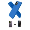 MARSİLYAN™- iPhone 12 Pro Max Kılıf Kozmos Yansıma Özel Seri - Siyah 3D Antistatik Hayalet Cam Ekran Koruyucu + Neon Fosforlu Kamera Lens - YL