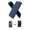MARSİLYAN™- iPhone 12 Pro Max Kılıf Kozmos Yansıma Özel Seri - Siyah 3D Antistatik Hayalet Cam Ekran Koruyucu + Neon Fosforlu Kamera Lens - YL