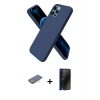 MARSİLYAN™- iPhone 12 Pro Max Kılıf Kozmos Yansıma Özel Seri - Siyah 3D Antistatik Hayalet Cam Ekran Koruyucu + Renkli Kamera Lens Koruma Cam - PE