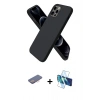 MARSİLYAN™- iPhone 12 Pro Max Kılıf Kozmos Yansıma Özel Seri - Siyah 3D Antistatik Seramik Nano Ekran Koruyucu + Renkli Kamera Lens Koruma Cam - PE