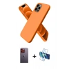 MARSİLYAN™- iPhone 12 Pro Max Kılıf Kozmos Yansıma Özel Seri - Siyah 3D Antistatik Seramik Nano Ekran Koruyucu + Neon Fosforlu Kamera Lens - TU