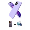MARSİLYAN™- iPhone 12 Pro Max Kılıf Kozmos Yansıma Özel Seri - Siyah 3D Antistatik Seramik Nano Ekran Koruyucu + Neon Fosforlu Kamera Lens - SI