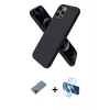 MARSİLYAN™- iPhone 12 Pro Max Kılıf Kozmos Yansıma Özel Seri - Siyah 3D Antistatik Seramik Nano Ekran Koruyucu + Metal Kamera Lens Koruma Cam - KI