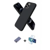 MARSİLYAN™- iPhone 12 Pro Max Kılıf Kozmos Yansıma Özel Seri - Siyah 3D Antistatik Seramik Nano Ekran Koruyucu + Metal Kamera Lens Koruma Cam - GD
