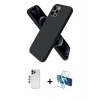 MARSİLYAN™- iPhone 12 Pro Max Kılıf Kozmos Yansıma Özel Seri - Siyah 3D Antistatik Seramik Nano Ekran Koruyucu + Shine Kamera Lens - LT