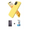 MARSİLYAN™- iPhone 12 Pro Max Kılıf Kozmos Yansıma Özel Seri - Siyah 5D Eko Cam Ekran Koruyucu + Beyaz Neon Fosforlu Kamera Lens