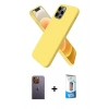 MARSİLYAN™- iPhone 12 Pro Max Kılıf Kozmos Yansıma Özel Seri - Siyah 5D Eko Cam Ekran Koruyucu + Neon Fosforlu Kamera Lens - SI