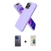 MARSİLYAN™- iPhone 12 Pro Max Kılıf Kozmos Yansıma Özel Seri - Siyah 6D Mat Seramik Hayalet Nano Ekran Koruyucu + Neon Fosforlu Kamera Lens - MI