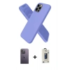 MARSİLYAN™- iPhone 12 Pro Max Kılıf Kozmos Yansıma Özel Seri - Siyah Bilvis Hayalet Cam Ekran Koruyucu + Beyaz Neon Fosforlu Kamera Lens
