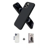 MARSİLYAN™- iPhone 12 Pro Max Kılıf Kozmos Yansıma Özel Seri - Siyah Bilvis Hayalet Cam Ekran Koruyucu + Shine Kamera Lens - LT