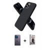 MARSİLYAN™- iPhone 12 Pro Max Kılıf Kozmos Yansıma Özel Seri - Siyah Bilvis Hayalet Cam Ekran Koruyucu + Neon Fosforlu Kamera Lens - MI