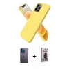 MARSİLYAN™- iPhone 12 Pro Max Kılıf Kozmos Yansıma Özel Seri - Siyah Bilvis Hayalet Cam Ekran Koruyucu + Neon Fosforlu Kamera Lens - MI