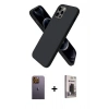 MARSİLYAN™- iPhone 12 Pro Max Kılıf Kozmos Yansıma Özel Seri - Siyah Bilvis Hayalet Cam Ekran Koruyucu + Neon Fosforlu Kamera Lens - SI