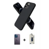 MARSİLYAN™- iPhone 12 Pro Max Kılıf Kozmos Yansıma Özel Seri - Siyah Bilvis Hayalet Cam Ekran Koruyucu + Neon Fosforlu Kamera Lens - MI