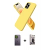 MARSİLYAN™- iPhone 12 Pro Max Kılıf Kozmos Yansıma Özel Seri - Siyah Bilvis Hayalet Cam Ekran Koruyucu + Neon Fosforlu Kamera Lens - YL