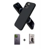 MARSİLYAN™- iPhone 12 Pro Max Kılıf Kozmos Yansıma Özel Seri - Siyah Bilvis Hayalet Cam Ekran Koruyucu + Neon Fosforlu Kamera Lens - YL