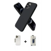 MARSİLYAN™- iPhone 12 Pro Max Kılıf Kozmos Yansıma Özel Seri - Siyah Bilvis Hayalet Cam Ekran Koruyucu + Shine Kamera Lens - GD