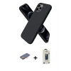 MARSİLYAN™- iPhone 12 Pro Max Kılıf Kozmos Yansıma Özel Seri - Siyah Bilvis Hayalet Cam Ekran Koruyucu + Renkli Kamera Lens Koruma Cam - TU