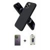 MARSİLYAN™- iPhone 12 Pro Max Kılıf Kozmos Yansıma Özel Seri - Siyah Bilvis Hayalet Cam Ekran Koruyucu + Neon Fosforlu Kamera Lens - YL