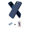 MARSİLYAN™- iPhone 12 Pro Max Kılıf Kozmos Yansıma Özel Seri - Siyah Joko 5D Cam + Mavi Shine Kamera Lens Koruma Cam