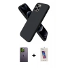 MARSİLYAN™- iPhone 12 Pro Max Kılıf Kozmos Yansıma Özel Seri - Siyah Joko 5D Cam + Neon Fosforlu Kamera Lens - YL