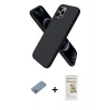 MARSİLYAN™- iPhone 12 Pro Max Kılıf Kozmos Yansıma Özel Seri - Siyah Mat Seramik Nano Ekran Koruyucu + Gökkuşağı Shine Kamera Lens Koruma Cam