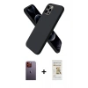 MARSİLYAN™- iPhone 12 Pro Max Kılıf Kozmos Yansıma Özel Seri - Siyah Mat Seramik Nano Ekran Koruyucu + Neon Fosforlu Kamera Lens - TU