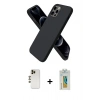 MARSİLYAN™- iPhone 12 Pro Max Kılıf Kozmos Yansıma Özel Seri - Siyah Polymer Nano Ekran Koruyucu + Shine Kamera Lens - GD