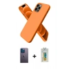 MARSİLYAN™- iPhone 12 Pro Max Kılıf Kozmos Yansıma Özel Seri - Siyah Polymer Nano Ekran Koruyucu + Neon Fosforlu Kamera Lens - MI
