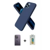 MARSİLYAN™- iPhone 12 Pro Max Kılıf Kozmos Yansıma Özel Seri - Siyah Polymer Nano Ekran Koruyucu + Neon Fosforlu Kamera Lens - BZ