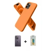 MARSİLYAN™- iPhone 12 Pro Max Kılıf Kozmos Yansıma Özel Seri - Siyah Polymer Nano Ekran Koruyucu + Neon Fosforlu Kamera Lens - BZ