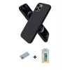 MARSİLYAN™- iPhone 12 Pro Max Kılıf Kozmos Yansıma Özel Seri - Siyah Polymer Nano Ekran Koruyucu + Shine Kamera Lens Koruma Cam - MI
