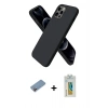 MARSİLYAN™- iPhone 12 Pro Max Kılıf Kozmos Yansıma Özel Seri - Siyah Polymer Nano Ekran Koruyucu + Shine Kamera Lens Koruma Cam - PE